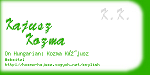 kajusz kozma business card